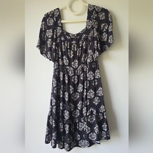 Maurices Black Floral Dress w/Pockets Size S